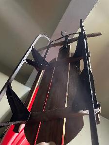Antique Mid-Century 'Reindeer' Steerable Metal Runner Sled - Photo 3