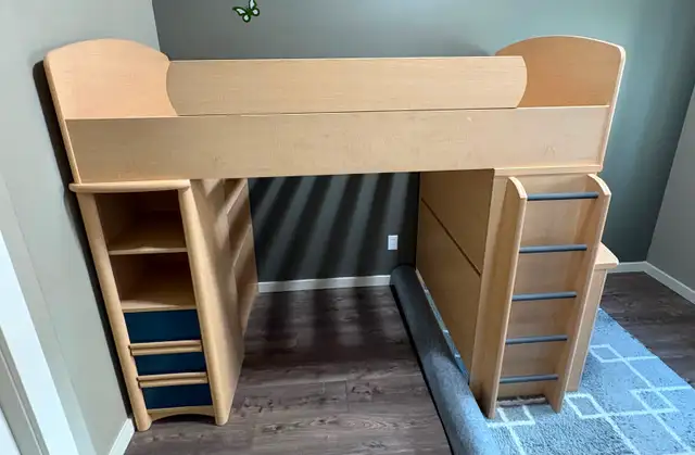 Loft bed and dresser