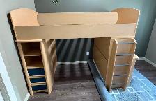 Loft bed and dresser