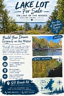 Lakefront lot FOR SALE in Kenora, on beautiful Lake