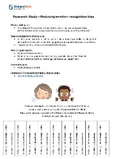 Research Study - Reducing emotion recognition bias