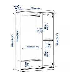 Lightly Used Like New, Ikea Brimnes Wardrobe, Dimensions in Pics - Photo 2