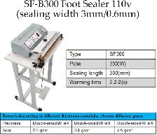 Used SF-B300 Foot-Pedal Sealing Machine Heat Sealer 110V 181321 - Photo 3