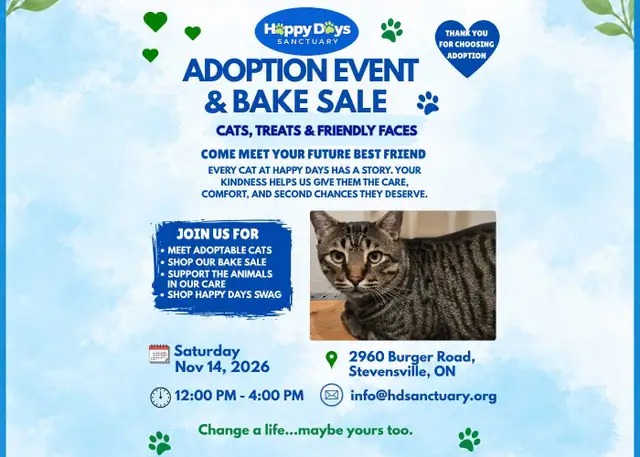 Happy Days Sanctuary Adoption Event & Bake Sale