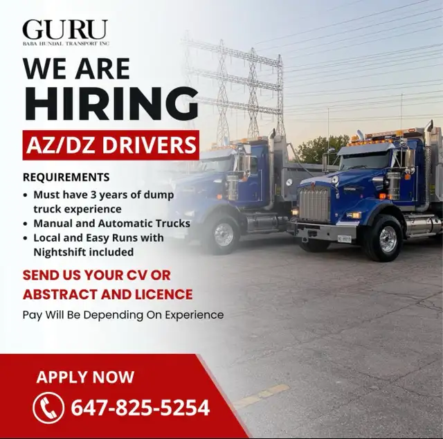 Hiring Dump Truck Drivers