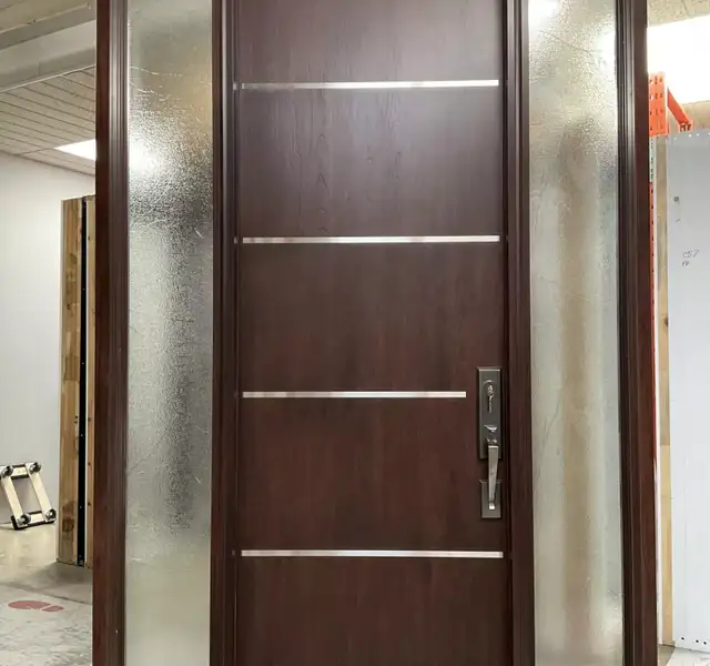 1359PA Porte d’acier 34″G Fini bois Fibre de verre Clenche 265$