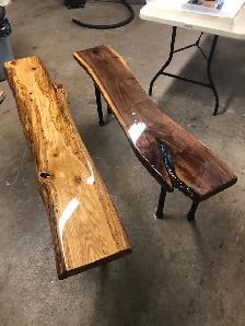 Black walnut and oak benches. - Photo 2