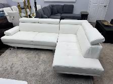 Floor Model PU Upholstered Sectional Sofa White