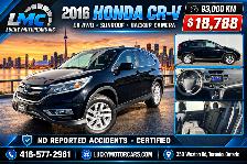 2016 Honda CR-V EX AWD-SUNROOF-CAMERA-NO ACCIDENTS-ONLY 93KMS-