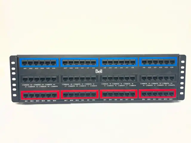 Bell 2U 24-Port A/B Telecom Audio Patch Panel