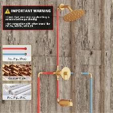 Brand New Gold Rainfall Bathroom Shower Tub Kit For Sale - Photo 8