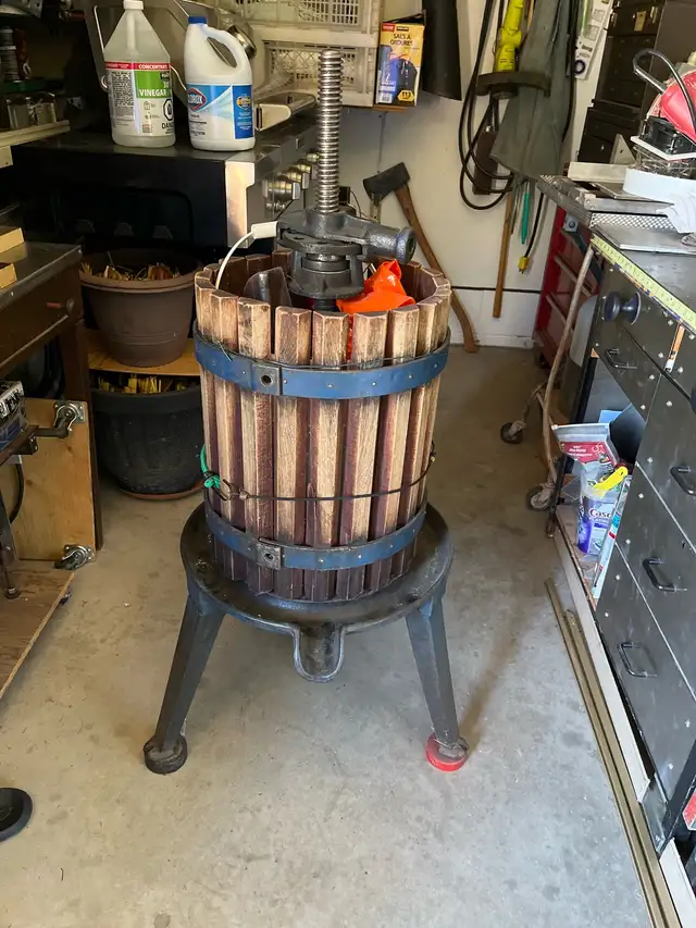Wine Making Press and 2 50L Bottles