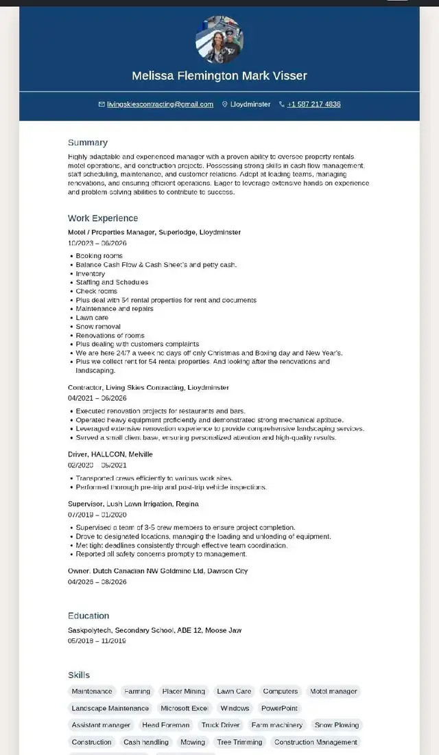 Needing a job motel managers couple