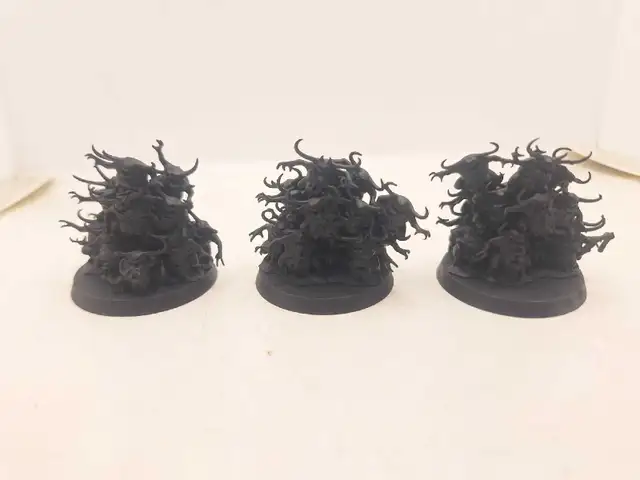 Warhammer 40k AoS Deathguard 3 Nurglings Primed Black