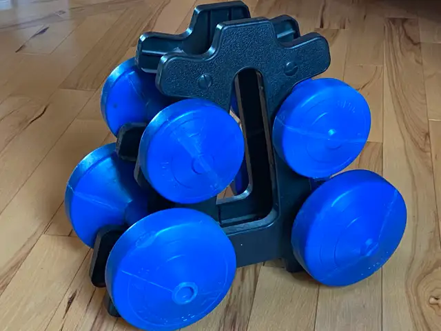 Vinyl Dumbbell Set with Rack -  2 Pairs 5/10lb Great Condition