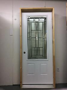 1209PSM Porte d’acier 34″D Blanche Cachet patiné 23×49