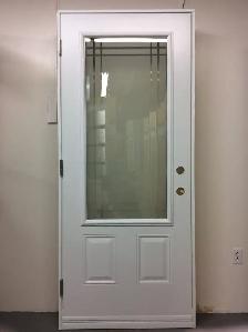 1232PSM Porte d’acier 34″D Blanche Sérigraphie Transit 23×49 - Photo 2