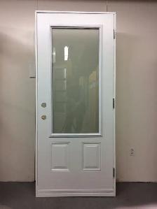 1199PSM Porte d’acier 34″G Blanche Texturé sablé 23×49 - Photo 2