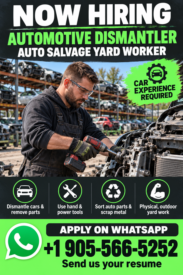 Salvage Yard Worker - Auto Yard