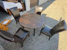 Free delivery used Round Wood Table with 4 Chairs