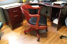 Chaise de banquier en bois antique,(1940)A1, fait pour durer. - Photo 3