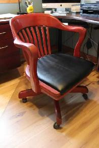 Chaise de banquier en bois antique,(1940)A1, fait pour durer. - Photo 4