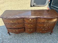 Free delivery used Vintage French Provincial 9-Drawer Dresser