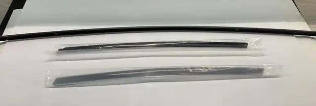 79-93 Fox Body Mustang Black Windshield Molding Trim 3 Piece Set