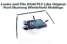 79-93 Fox Body Mustang Black Windshield Molding Trim 3 Piece Set - Photo 2