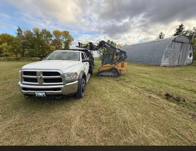 Skidsteer mobile magnetizing & tandem end dump truck services