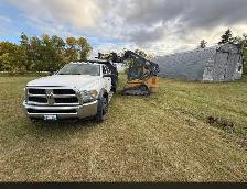 Skidsteer mobile magnetizing & tandem end dump truck services
