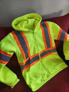 NEW MEN'S XS THICK FLEECE REFLECTIVE SWEATER JACKET