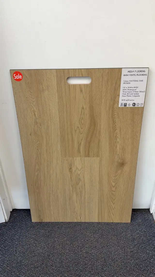 8mm luxury vinyl flooring $1.99/sf