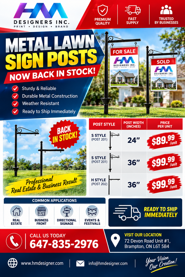 1 MONTH SPECIAL OFFER | Metal Lawn Sign Posts | Real Estate Sign