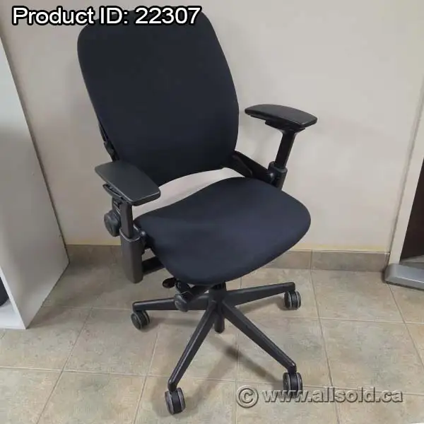 Black Steelcase Leap V2 Adjustable Ergonomic Task Chair