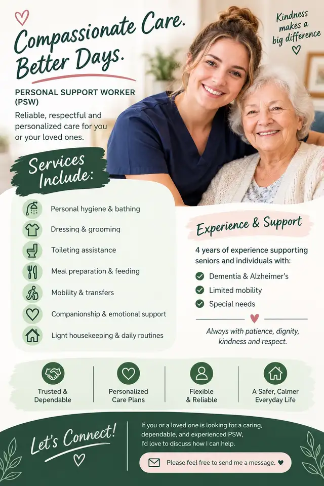 Certified PSW looking for Job