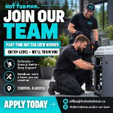 WE’RE HIRING — PART-TIME HOT TUB CREW MEMBER!