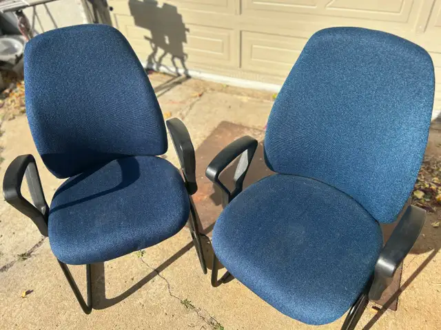 TWO LIKE NEW HEAVY DUTY LOBACK ARMCHAIRS