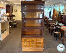 Magnificent Antique Oak Barrister Bookcase Unit at Charmaine's
