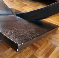 Coffee Table – Mazin Contemporary Glass Top, Brown Cherry Base - Photo 4