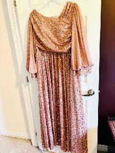 Oblique collar glittering lantern sleeve waist ruched