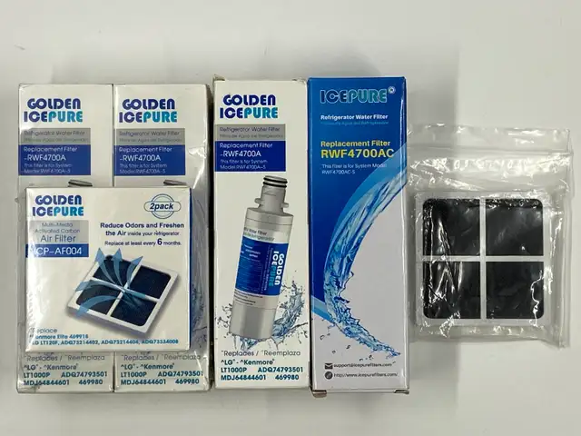 4 Pack Refrigerator Water Filters RWF4700A/AC,  LG, Kenmore