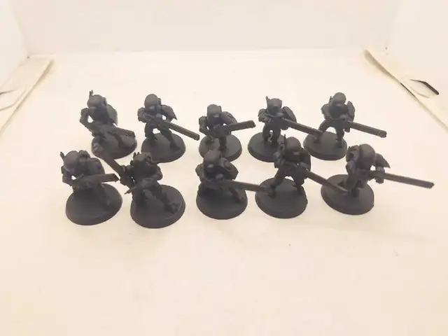 Warhammer 40k 10 Tau Firewarriors Primed Black