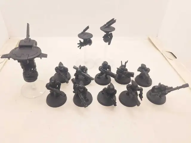 Warhammer 40k Tau 10 Pathfinders /w 3 Drones Primed Black