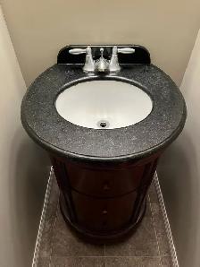 Round Vanity with Granite Top