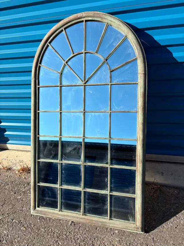 Stunning Large Metal Window Mirror