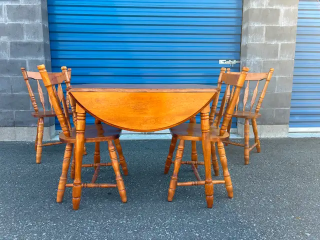 Solid Wood Drop Leaf Table Set