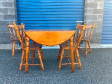 Solid Wood Drop Leaf Table Set