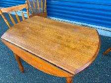 Solid Wood Drop Leaf Table Set - Photo 6