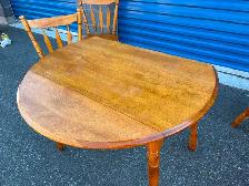 Solid Wood Drop Leaf Table Set - Photo 7